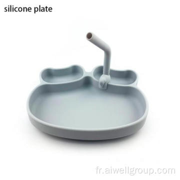 Aspiration animale Nouveau design mignon assiette de silicone bébé